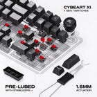 Cybeart Akula 99 Lite Compact Full Size Wired RGB Gaming Keyboard - Black-High-speed wired USB delivers instant responsiveness with zero setup and uninterrupted power