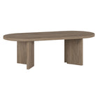 Hudson&Canal Alma 48"W Oval Coffee Table - Antiqued Grey Oak-A modern boho design for your living room, den, and more