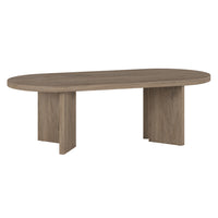Hudson&Canal Alma 48"W Oval Coffee Table - Antiqued Grey Oak-A modern boho design for your living room, den, and more