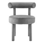 Modway Toulouse Performance Velvet Dining Chair - Grey-8