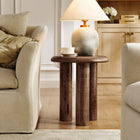 Modway Mavina Mango Wood Side Table - Walnut-3-Leg Design