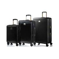 Champs Luxe 3-Piece Hardside Luggage Set - Expandable - Black-From the Luxe Collection