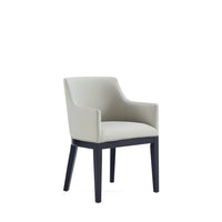 Manhattan Comfort Gansevoort 22.5" Modern Faux Leather Upholstered Dining Armchair - Stone Grey-Modern Dining Chair for Dining Room and Task Use