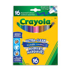 Crayola Ultra-Clean Washable Broad Line Markers, 16 Count-Features 16 Ultra-Clean Washable Broad Line Markers in classic colours that are perfect for the classroom