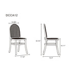 Manhattan Comfort Paragon 1.0 17.52" Industry Chic Upholstered Dining Chair - Nature and Oatmeal - Set of 2-Frame Made of American Solid Ash Wood Featuring Natural Grain Textures