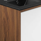 Modway Transmit 18" Bathroom Vanity - Walnut/Black-Particleboard and Walnut Grain Veneer