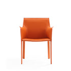Manhattan Comfort Paris 21.65" Modern Leatherette Upholstered Dining Armchair - Coral - Set of 2-Standard 4-Leg Base
