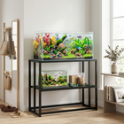 PawHut 40 Gallon Fish Aquarium Stand with Storage Shelf-Adjustable bottom foot pads prevent dangerous wobbling on uneven household floors
