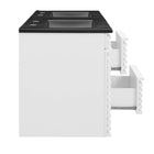 Modway Render 48" Wall-Mount Bathroom Vanity - White/Black-8