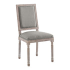 Modway Court Upholstered Fabric Dining Side Chair - Light Grey - 2 Pack-Fluted Solid Wood Frame