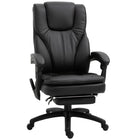 Vinsetto High Back Office Chair with Footrest and Adjustable Height - Black-2 in 1 functional, luxury office chair and electric massage recliner