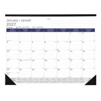 Blueline 2027 DuraGlobe Monthly Desk Pad Calendar - 22" x 17" - Bilingual-12 Months, January to December