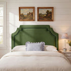 Modway Magnolia Stain-Resistant Performance Velvet King Size Headboard - Moss Green/Dark Green-Scalloped Silhouette