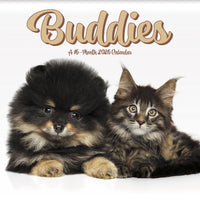 DateWorks 2026 16-Month Mini Wall Calendar - 7" x 7" - Buddies - English-7.00" x 7.00"