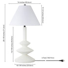Hudson&Canal Abilene 28" Tall Triple Gourd Lamp with Fabric Shade - Matte White/White-Clean with a soft, dry cloth and no harsh chemicals or abrasive cleaning materials