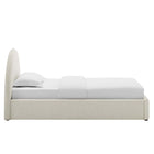 Modway Resort Upholstered Fabric Arched Round Twin Platform Bed - Heathered Weave Ivory-MDF Frame