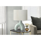 Monarch Specialties 25" H Contemporary Table Lamp - Green Ceramic / Ivory / Cream Shade-Convenient on/off rotary switch that operates up to a 100W bulb (not included) to instantly illuminate a living room, office, or bedroom space