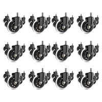 MotionGrey Office Chair Caster Wheels - Rollerblade Style Replacement Wheels - Black - Pack of 12-Smooth & Silent Rolling: High-precision ball bearings and polyurethane wheels ensure effortless, quiet movement on all floor types