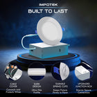 ShoppingAll Impotek 4" 5 CCT LED Recessed Ceiling Light with Junction Box - 2700K/3000K/3500K/4000K/5000K - Dimmable IC Rated ETL Energy Star Listed 9W 800LM - RCL1-9W4IN (Pack of 1)-Convenient Installation Kit - Your hassle-free installation experience is our priority. Each light comes complete with Wire Connectors, Cable Protectors, and a Cut-out Template, streamlining the installation process and making it straightforward and user-friendly