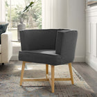Modway Anders Upholstered Fabric Accent Chair - Grey-Polyester Fabric Upholstery