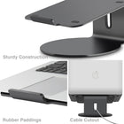 ShoppingAll Ergonomic Laptop Stand with 360-Degree Swivel Base for Laptops Up to 17" - Grey-This swivel laptop stand can rotate 360 degrees to accommodate for all the usage needs.