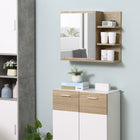 Kleankin 23.5 Inch Wall Mount Medicine Cabinet with Mirror - Natural Wood-5-layer shelves provide ample storage space for your items  
