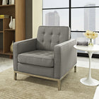 Modway Loft Upholstered Fabric Armchair - Granite-Tufted Seat and Back with Buttons