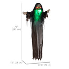 HOMCOM Animatronic Green Big-mouth Monster Prop Halloween Decoration-Features ghastly red glowing eyes and green glowing mouth 