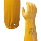 Atlas Full Arm Field Dressing/Veterinary Full Coated Nitrile Rough Grip Glove - Poly Knit Liner - Yellow - Large-Cut & sewn cotton and polyester liner