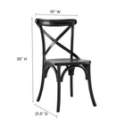 Modway Gear Dining Side Chair - Black-Elm Wood Construction