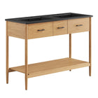 Modway Zaire 48" Double Sink Bathroom Vanity - Natural/Black-MDF and Rubberwood