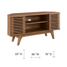 Modway Render 46" Corner TV Stand - Walnut-Modern TV Stand For TVs up to 50"