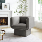 Modway Tate Performance Velvet Accent Chair - Storm Grey-Dense Foam Padding
