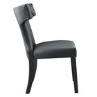 Modway Curve Vegan Leather Dining Chair - Grey-Solid Wood Legs