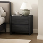 Manhattan Comfort Linda 24" Modern 2-Drawer Nightstand - Charcoal Grey-Includes 2 Spacious Drawers with .75 Extension