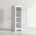 HOMCOM 40" H Kitchen Pantry Cabinet with Adjustable Shelves and Single Door for Dining Room - White-An elevated base makes cleaning a breeze 