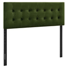 Modway Emily Stain-Resistant Performance Velvet Queen Size Headboard - Moss Green-Stain-Resistant Performance Velvet