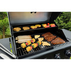 Kenmore 4 Burner Gas Grill with Side Burner - Black-2 Large Wheels with 2 Stationary Legs.