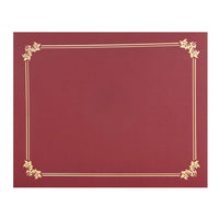 St. James Premium Double Display Certificate Holders for 8.5" x 11" Documents - Burgundy with Gold Foil Border - 10 Pack-Classic gold foil border design for a refined, ceremonial appearance