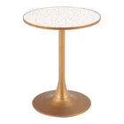 Zuo Bite Bistro Table - Beige/Gold-3 year limited warranty