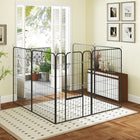 PawHut Heavy Duty 8-Panel Dog Playpen with Door for Large Dogs - 47" H-Made of steel tube and steel wires for stability
