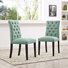 Modway Duchess Fabric Dining Chair - Laguna - 2 Pack-Luxuriously Tufted Button Back