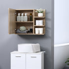 Kleankin 23.5 Inch Wall Mount Medicine Cabinet with Mirror - Natural Wood-Wall-mounted design is space-saving