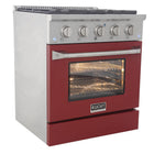 Kucht 30" KDF Series Pro Style Natural Gas Dual Fuel Range - Stainless Steel/Red-2 Years Limited Manufacturer Warranty