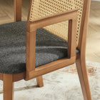 Modway Monarch Wood and Rattan Dining Armchair - Honey/Natural/Grey-Non-Marking Floor Glides