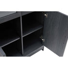 Manhattan Comfort Jodie 31" Mid-Century Modern Bookcase - Charcoal Grey-Sophisticated Black Metal Handles