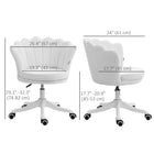 HOMCOM Mid Back Berber Fleece Office Chair with Swivel Wheels - White-High-end gas lift and wheel, make adjusting the height and moving smooth