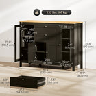 HOMCOM 47.25" L Sideboard Buffet Cabinet with 2 Drawers and 4 Doors - Brown-3-level adjustable shelves allow you to customize a suitable space