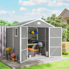Outsunny 8' x 6' Garden Storage Shed - Grey-Polypropylene plastic and aluminium for long service life 
