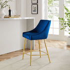 Modway Discern Performance Velvet Counter Stool - Navy-Performance Velvet Upholstery